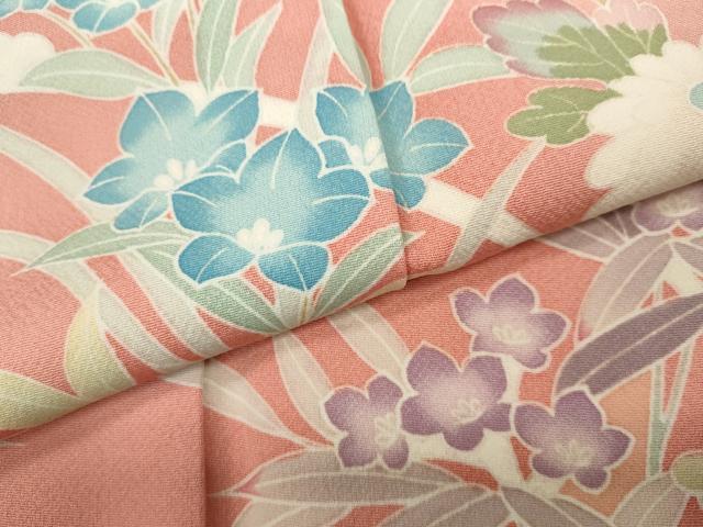 平和屋着物●訪問着 友禅 草花文 暈し染め 正絹 逸品 CABC2191ut