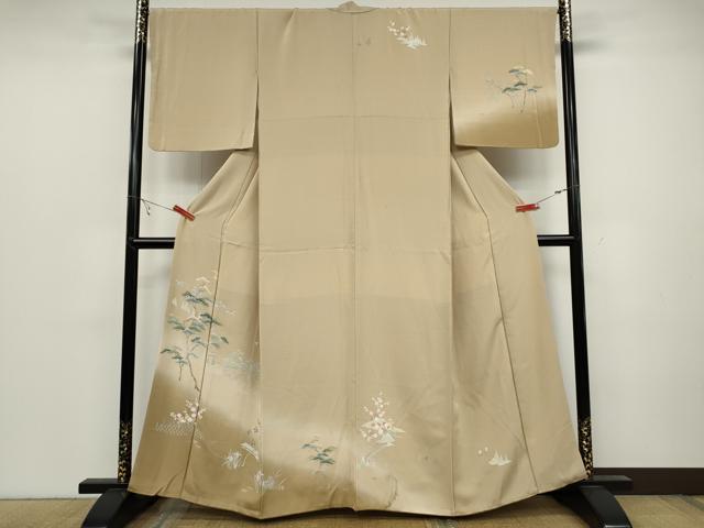平和屋着物●訪問着 友禅 風景草花文 暈し染め 正絹 逸品 CABC2193ut