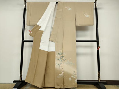 平和屋着物●訪問着 友禅 風景草花文 暈し染め 正絹 逸品 CABC2193ut