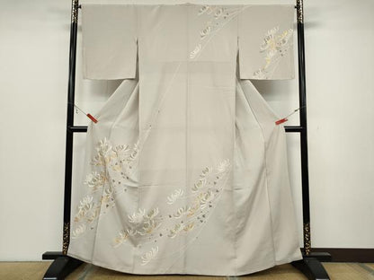 平和屋着物●訪問着 刺繍 菊 金彩 小田急百貨店扱い 正絹 逸品 CABC2195ut