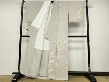 平和屋着物●訪問着 刺繍 菊 金彩 小田急百貨店扱い 正絹 逸品 CABC2195ut