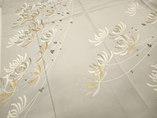 平和屋着物●訪問着 刺繍 菊 金彩 小田急百貨店扱い 正絹 逸品 CABC2195ut