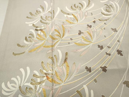 平和屋着物●訪問着 刺繍 菊 金彩 小田急百貨店扱い 正絹 逸品 CABC2195ut