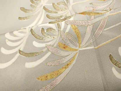 平和屋着物●訪問着 刺繍 菊 金彩 小田急百貨店扱い 正絹 逸品 CABC2195ut