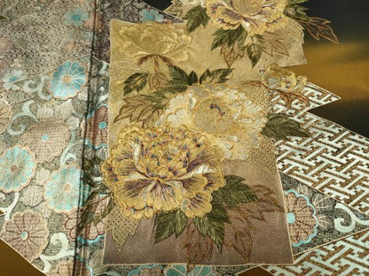 平和屋着物●豪華黒留袖 作家物 駒刺繍 色紙重ね松皮菱花文 暈し染め 金銀彩 正絹 逸品 CABC2198ut