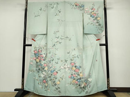 平和屋着物●訪問着 友禅 作家物 草花文 暈し染め 正絹 逸品 CABC2199ut