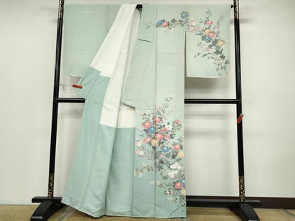 平和屋着物●訪問着 友禅 作家物 草花文 暈し染め 正絹 逸品 CABC2199ut