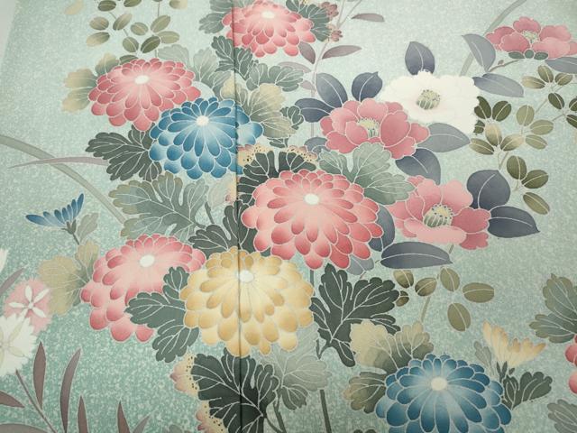平和屋着物●訪問着 友禅 作家物 草花文 暈し染め 正絹 逸品 CABC2199ut