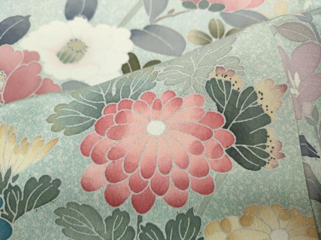 平和屋着物●訪問着 友禅 作家物 草花文 暈し染め 正絹 逸品 CABC2199ut