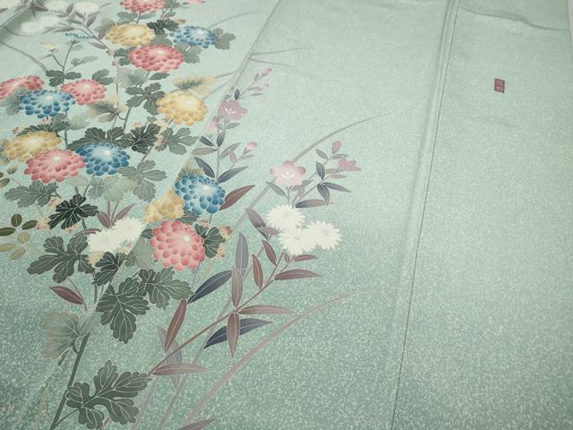 平和屋着物●訪問着 友禅 作家物 草花文 暈し染め 正絹 逸品 CABC2199ut