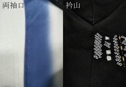 平和屋着物●訪問着 絞り 刺繍 吉祥文 黒地 金彩 正絹 逸品 CABC2200ut
