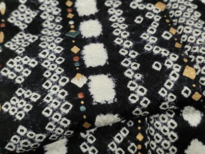 平和屋着物●訪問着 絞り 刺繍 吉祥文 黒地 金彩 正絹 逸品 CABC2200ut