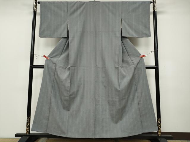 平和屋着物●本塩沢 縞 三越扱い 正絹 逸品 CABC2201ut