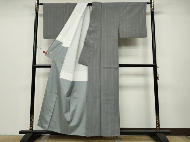 平和屋着物●本塩沢 縞 三越扱い 正絹 逸品 CABC2201ut