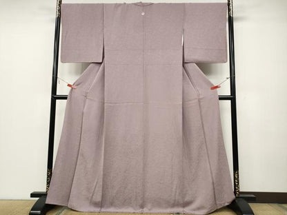 平和屋着物●上質な色無地 流水地紋 紅藤色 正絹 逸品 CABC2203ut
