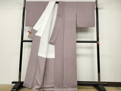 平和屋着物●上質な色無地 流水地紋 紅藤色 正絹 逸品 CABC2203ut