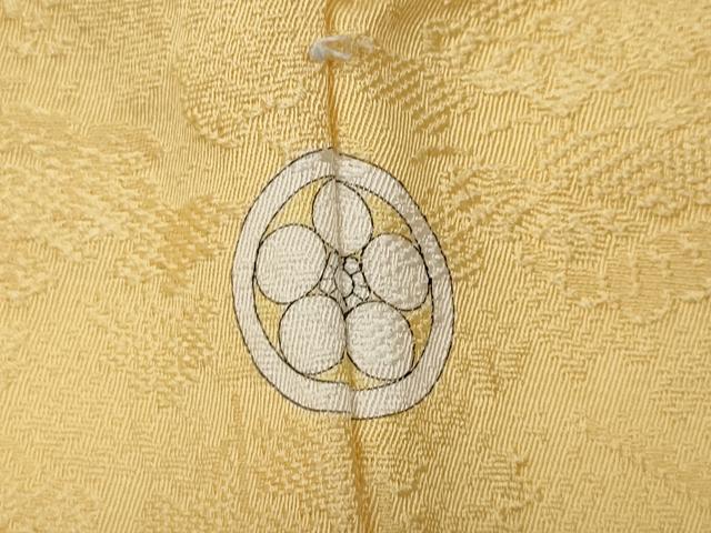 平和屋着物●上質な色無地 風景草花地紋 蜂蜜色 さが美扱い 正絹 逸品 CABC2205ut