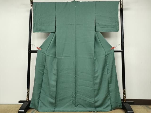 平和屋着物●上質な色無地 舞花地紋 薄青色 正絹 逸品 未使用 CABC2206ut