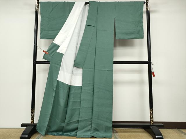 平和屋着物●上質な色無地 舞花地紋 薄青色 正絹 逸品 未使用 CABC2206ut