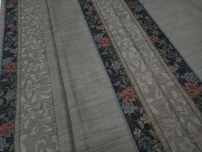 平和屋着物●本場大島紬 9マルキ 草花間道 正絹 逸品 未使用 CABC2213ut