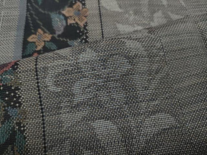 平和屋着物●本場大島紬 9マルキ 草花間道 正絹 逸品 未使用 CABC2213ut