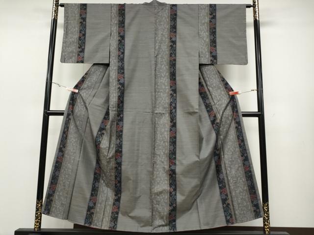 平和屋着物●本場大島紬 9マルキ 草花間道 正絹 逸品 未使用 CABC2213ut