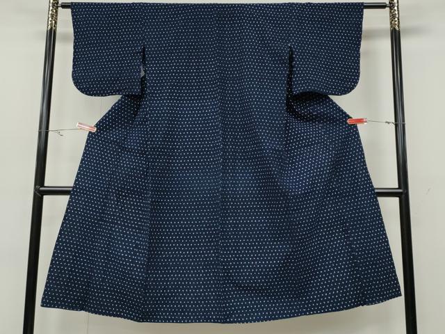 平和屋着物●久留米絣 単衣 十字絣 綿 逸品 CABC2215ut