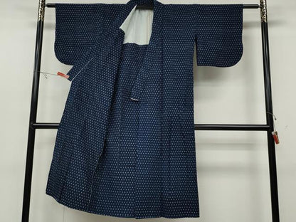 平和屋着物●久留米絣 単衣 十字絣 綿 逸品 CABC2215ut