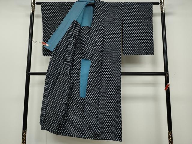 平和屋着物●久留米絣 単衣 幾何学文 綿 逸品 CABC2216ut
