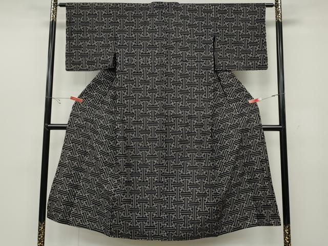 平和屋着物●久留米絣 単衣 秋名バラ柄 綿 逸品 CABC2221ut