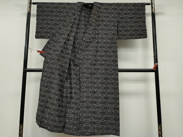 平和屋着物●久留米絣 単衣 秋名バラ柄 綿 逸品 CABC2221ut