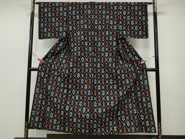平和屋着物●久留米絣 単衣 菱花文 綿 逸品 CABC2223ut