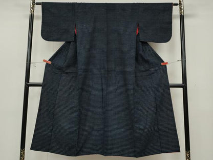平和屋着物●久留米絣 幾何学文様 綿 逸品 CABC2224ut