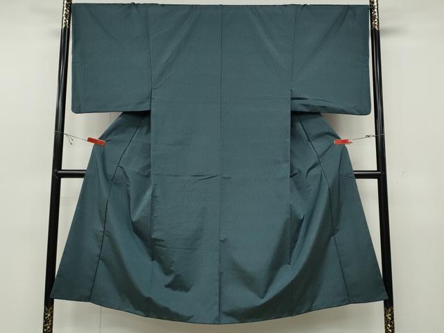 平和屋着物●男性 薩摩結城 御召御納戸色 正絹 逸品 CABC2228ut