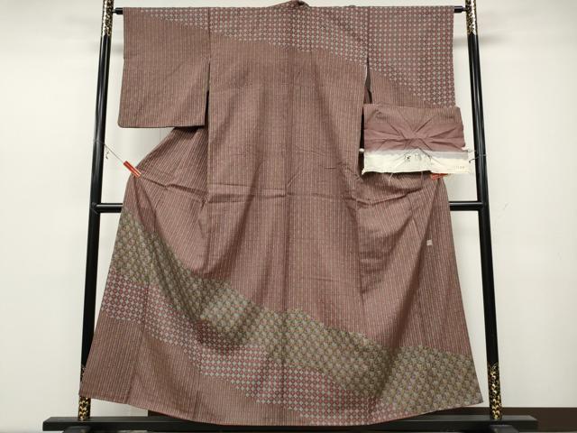 平和屋着物●二代目 川村久太郎 訪問着 信濃紬 吉祥花文 反端付き 正絹 逸品 CABC2238ut