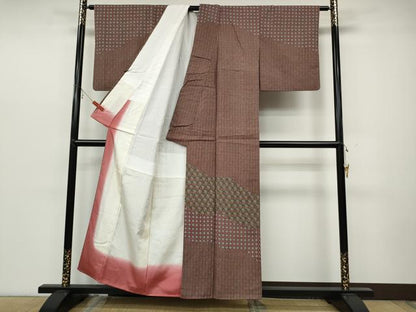 平和屋着物●二代目 川村久太郎 訪問着 信濃紬 吉祥花文 反端付き 正絹 逸品 CABC2238ut