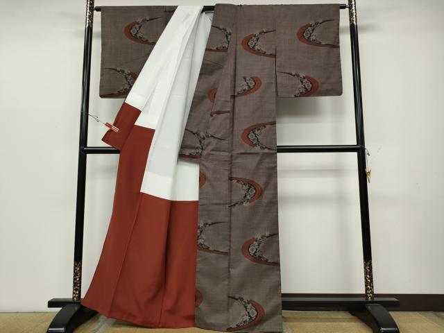 平和屋着物●本場大島紬 7マルキ 泥染め 吉祥花文 田畑正義作 証紙付き 正絹 逸品 CABC2245ut