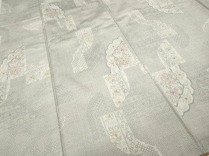 平和屋着物●本場大島紬 白大島 9マルキ 吉祥花文 正絹 逸品 CABC2252ut