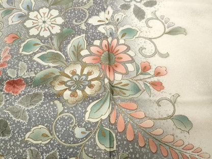 平和屋着物●訪問着 絞り 更紗花唐草文 暈し染め 金彩 正絹 逸品 CABC2257ut
