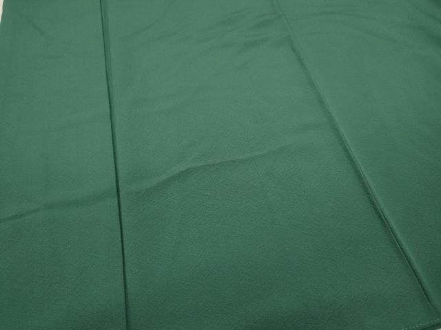 平和屋着物●上質な色無地 吉祥地紋 錆浅葱色 ロング丈 正絹 逸品 CABC2258ut