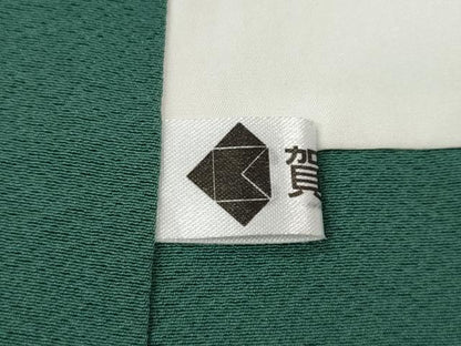平和屋着物●上質な色無地 吉祥地紋 錆浅葱色 ロング丈 正絹 逸品 CABC2258ut