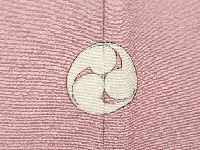 平和屋着物●上質な色無地 霞地紋 鴇色 正絹 逸品 CABC2259ut