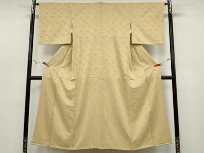 平和屋着物●上質な色無地 立波地紋 砥粉色 正絹 逸品 CABC2260ut