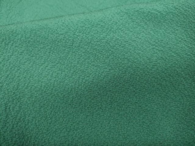 平和屋着物●上質な色無地 霞地紋 花緑青色 正絹 逸品 CABC2261ut