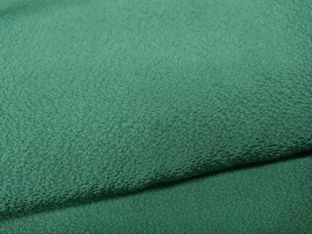 平和屋着物●上質な色無地 霞地紋 花緑青色 正絹 逸品 CABC2261ut