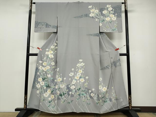 平和屋着物●訪問着 友禅 作家物 草花文 正絹 逸品 CABC2264ut