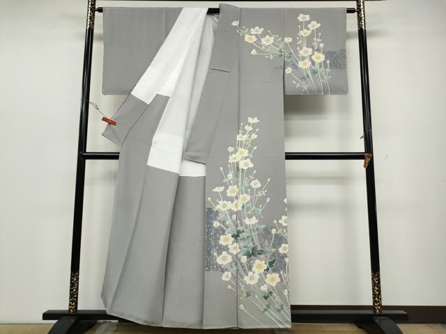 平和屋着物●訪問着 友禅 作家物 草花文 正絹 逸品 CABC2264ut