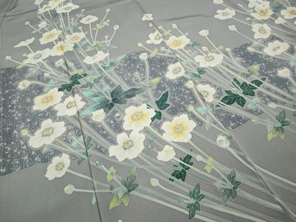 平和屋着物●訪問着 友禅 作家物 草花文 正絹 逸品 CABC2264ut