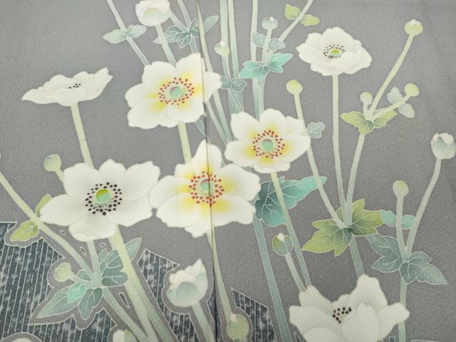 平和屋着物●訪問着 友禅 作家物 草花文 正絹 逸品 CABC2264ut