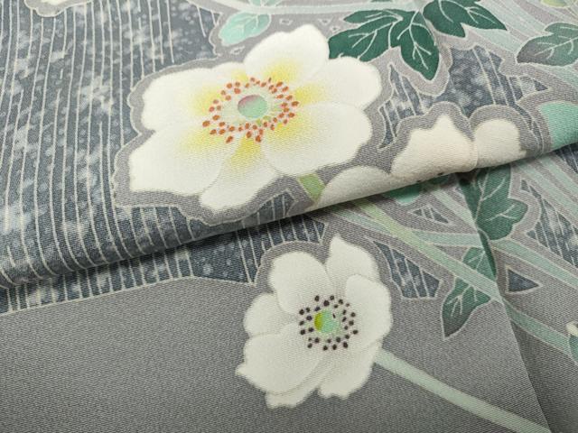 平和屋着物●訪問着 友禅 作家物 草花文 正絹 逸品 CABC2264ut